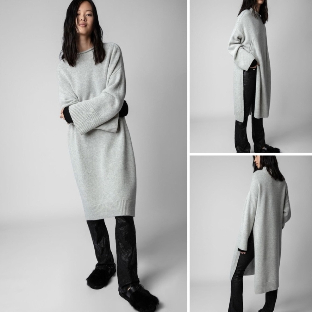 Zadig & Voltaire Heather Gray Sweater Dress